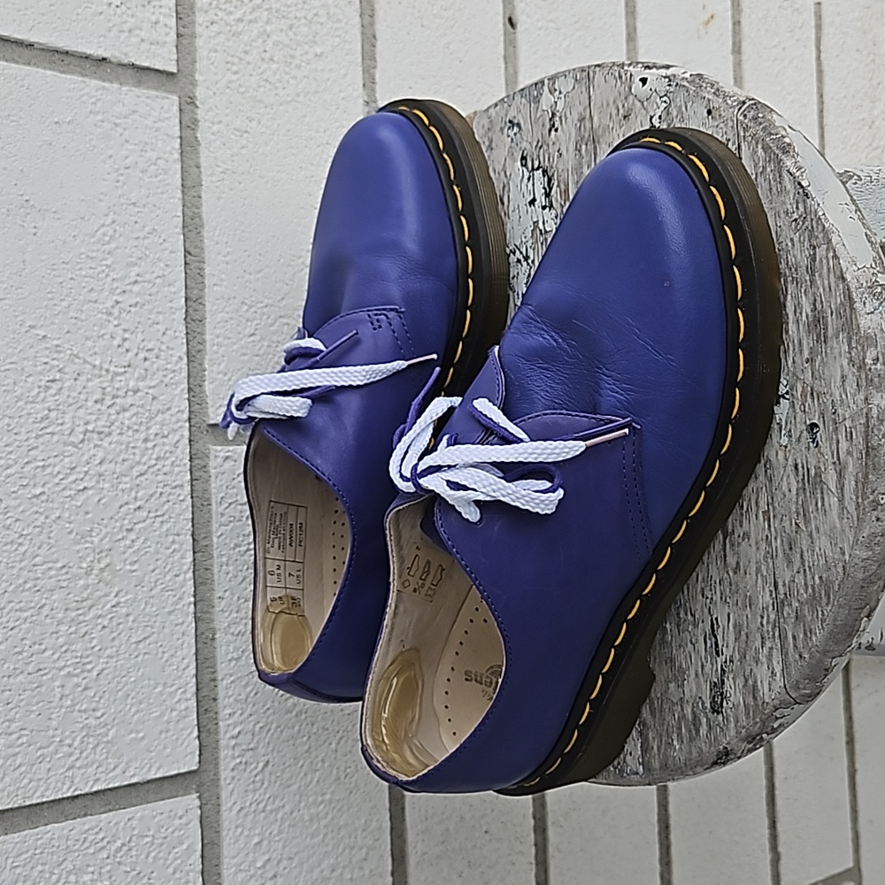 Dr. Martens Blueberry Purple Indigo Oxford Shoes Gummy Soles Size 7